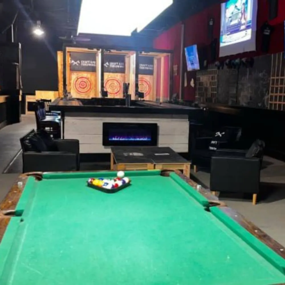 Billiards at Craft Axe Throwing Graham